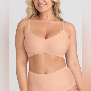 Honeylove Blush Light Pink Wireless Silhouette Bra Size XL/38DD